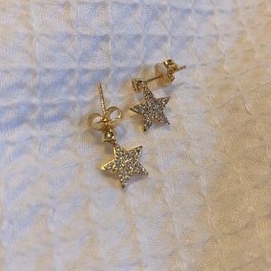 Star drop earring studs